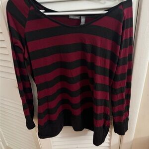 Apt. 9 Red and Black Striped Top